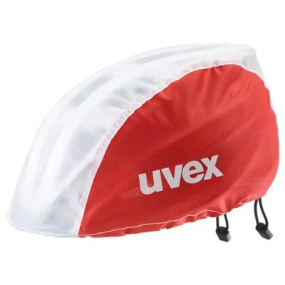 Imagen de uvex rain cap bike gorra para bicicleta, cortavientos e hidrófugo, ajuste flexible, red white, S/M