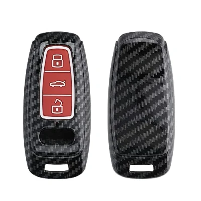 Imagen de kwmobile Funda para Llave de Coche Compatible con Audi A6 A7 A8 Q7 Q8 Keyless 3 Botones Carcasa plástico Duro Silicona Carbono