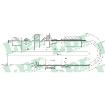 Imagen de LPR C0202C Cable de Embrague con reajuste manual RENAULT: MEGANE 1, Scénic 1 Coach