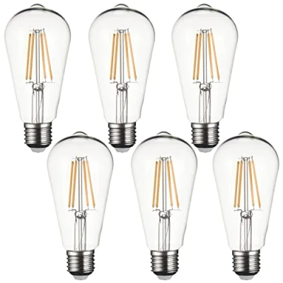 Imagen de SD LUX Bombilla LED Base Classic a E27, 8 W, 850 lúmenes, filamento incandescente, equivalente 75 bombillas de 2700 K, blanco cálido, tornillo Edison (ST64E27CL)