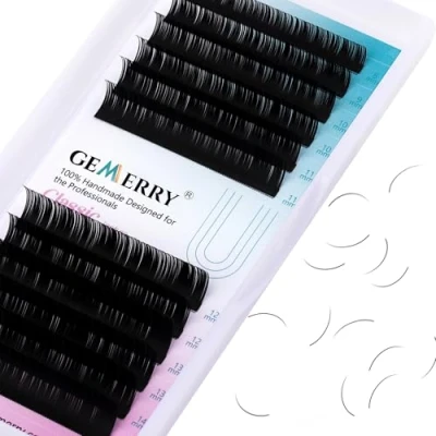 Imagen de Extensión Pestañas de Seda Pelo a D curva 0.2 Individuales Extensiones mix 8 14mm Naturales Lash Extensions Lifting GEMERRY (0.2 curl 14mm)
