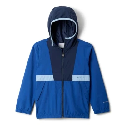 Imagen de Columbia Spire VALLEY Windbreaker Unisex Impermeable para niños, Talla: 140, Mountain blue/coll navy/ripple blue