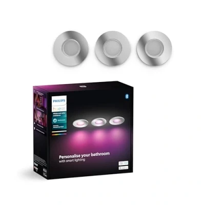 Imagen de Philips Hue foco empotrable LED Xamento cromo Ø 9,4cm CCT RGB 3pcs