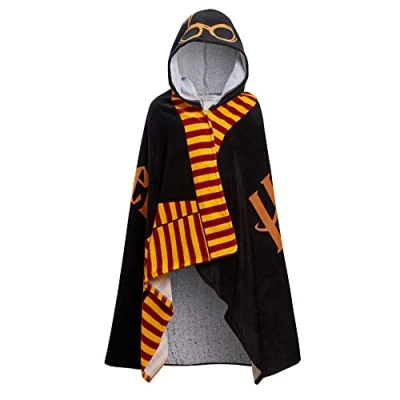 Imagen de Harry Potter Toalla con capucha 100% algodón Poncho para niños de baño Hogwarts playa Envoltura nadar Cubierta cambio