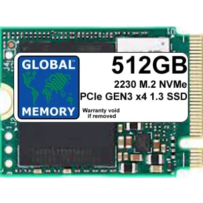 Imagen de GLOBAL MEMORY Unidad de estado sólido SSD M.2 2230 PCIe Gen3 x4 NVMe 512 GB para superficie microsoft 3/4/Pro (X, 7+, 8, 9) / GO/STEAM DECK