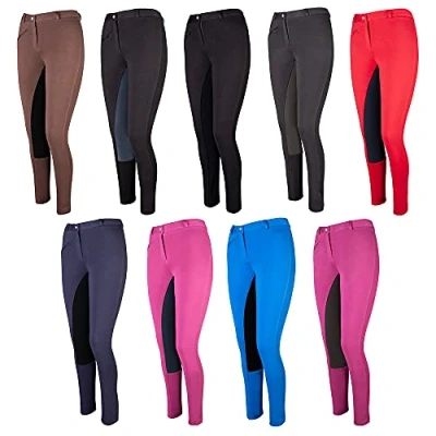 Imagen de Pfiff 101197 Pantalones de equitación para mujer, color Rojo (Red/Gray), talla 46