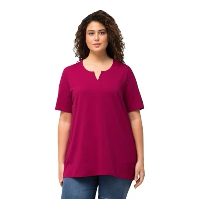 Imagen de Ulla Popken Camiseta básica, Mujer, Talla: 52/54, Magnolia red