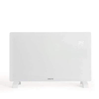 Imagen de CREATE/WARM CRYSTAL 2000W / Convector Eléctrico de Cristal Blanco con WiFi/Pantalla LED táctil, 2 potencias, Instalación en pared o suelo, Bajo consumo, Conectividad Wifi y App