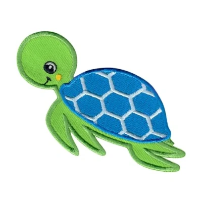 Imagen de PatchMommy Tortuga Marina Parche Termoadhesivo Bordado para Ropa Parches Infantiles y Apliques Niños