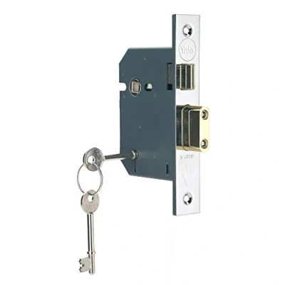 Imagen de YALE P M550 CH 78 Candado de 5 palancas, Alta Seguridad, 0 W, Acabado Cromado, 3 Inch/76 mm