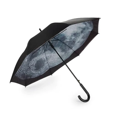Imagen de Balvi Paraguas Moon Color Negro, Blanco Negro por Fuera y con una Luna Dentro Nylon