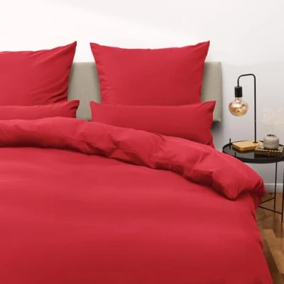 Imagen de Blumtal Juego de Funda Nordica Cama 105 Microfibra Edredon 190x200 y 2 Fundas Almohada 70x40, Certificado Oeko Tex, Muy Suave Transpirable Rojo