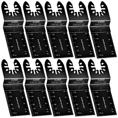 Imagen de 10 Piezas Hojas de Sierra Oscilante, 35mm Cuchillas Oscilantes Multiherramienta, Accesorios Multifunción, Multiherramienta Herramientas para Cortar Madera y Plásticos