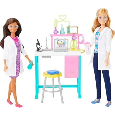 Imagen de Barbie Laboratorio científico Conjunto de Juego con 2 muñecas, Mesa y más 10 Accesorios, HJY95