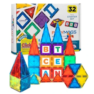 Imagen de Playmags Conjunto Junior de 32 + 6 Piezas Ahora con imanes más Fuertes
