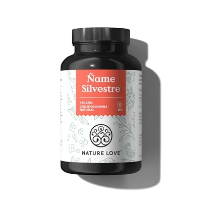 Imagen de NATURE LOVE® cáps. de ñame silvestre 180 veganas alta dosis con 880 mg extracto (176 diosgenina) por diaria probado en laboratorio, sin aditivos no deseados, prod. Alemania