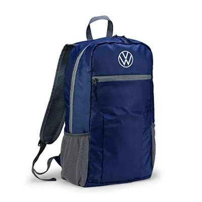 Imagen de Volkswagen 000087329F Mochila plegable, color azul, 20 litros, con logotipo de VW