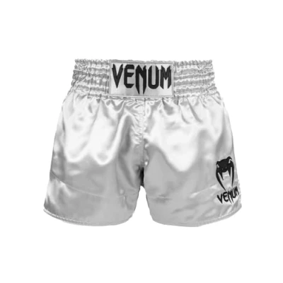 Imagen de Venum Clásico Pantalones Cortos, Unisex Adulto, Plateado/Negro, L Slim Taille Courte
