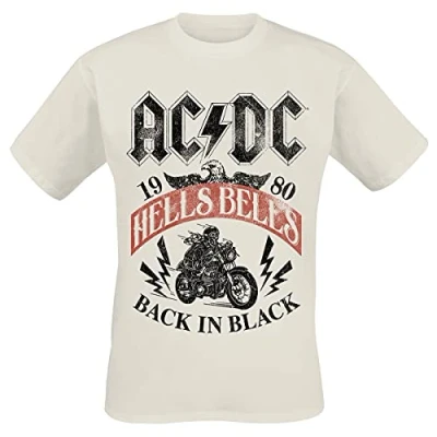 Imagen de AC/DC Hells Bells 1980 Hombre Camiseta Beige M 100% algodón Regular