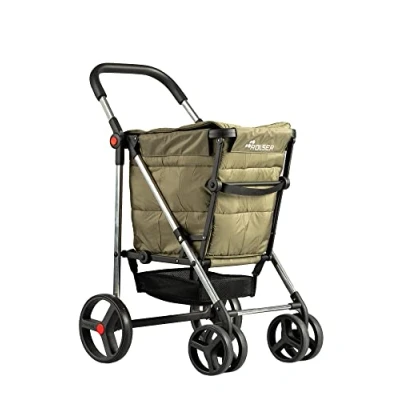 Imagen de Carro Rolser Basket Polar 4 Ruedas Grandes 2 Giratorias Plegable Kaki