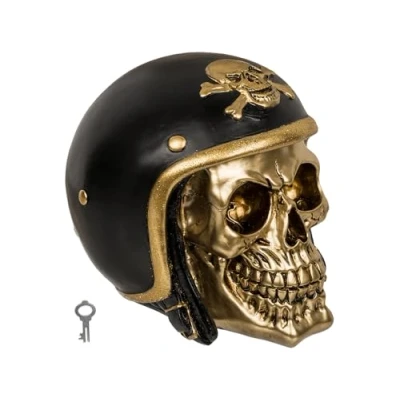 Imagen de Hucha Cabecera de Muerte Biker (Modelo Motero 16 X 13 CM)