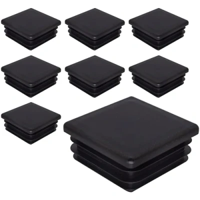 Imagen de SKIR&#039;CO 8 tapones cuadrados de plástico 50 x mm, tapas tubo mate, insertos cuadrados, para postes valla, color negro RAL 9005