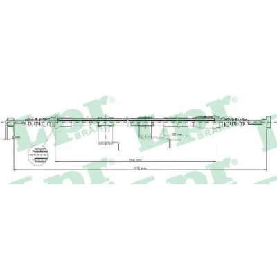 Imagen de LPR C0388B Cable de Freno Mano 1715/1500 Discos