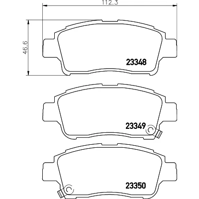Imagen de HELLA 8DB 355 017 071 Juego de pastillas freno con avisador acústico desgaste TOYOTA: Yaris I Hatchback, III Hatchback