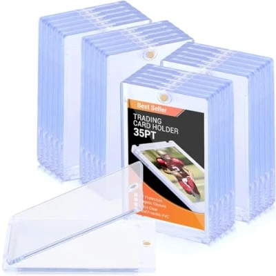 Imagen de KAHEIGN 12 Piezas Tarjeteros Magnéticos, 35PT One Touch Estuche de Almacenamiento Magnético Acrílico para Tarjetas Coleccionables con Protección Uv Estándar Pokémon Juego Béisbol Deporte Tarjeta