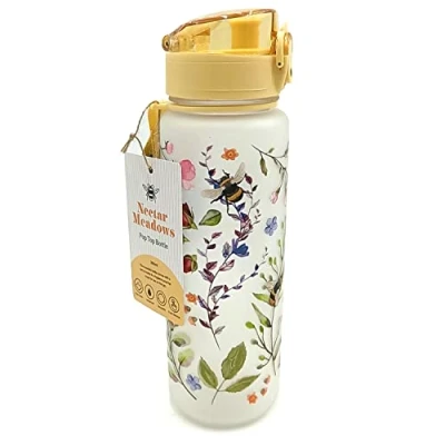 Imagen de Puckator Botella irrompible con apertura a presión e infusor de 600 ml Api The Nectar Meadows
