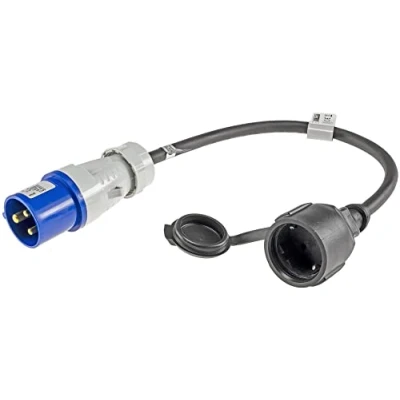 Imagen de Cable Adaptador CEE de 35 m, Conector Macho a Toma Tierra IP44, protección contra Salpicaduras Agua, H07RN F 3G2,5 230 V/16 A, 3 Pines, 3500 W, para Camping, caravanas y autocaravanas