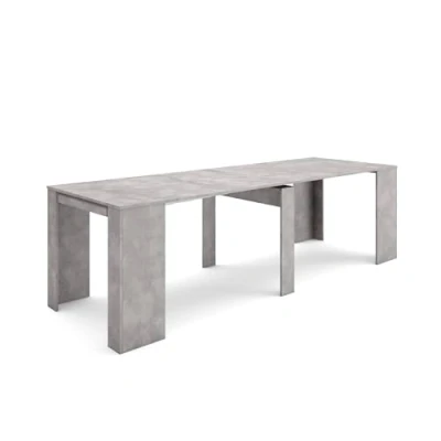 Imagen de Skraut Home Mesa Consola Extensible Comedor Plegable 260 para 12 comensales y Cocina Estilo Moderno Cemento
