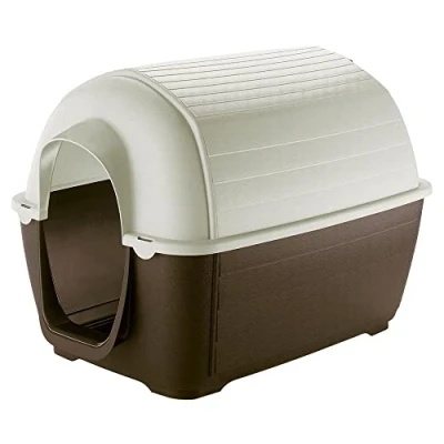 Imagen de Ferplast Caseta de Exterior para Perros Kenny 03, Resina termoplástica Resistente a los Golpes y Rayos UV, Sistema Drenaje líquidos, Rejilla ventilación, 60 x 89 h cm