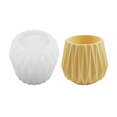 Imagen de Molde de cemento perfumado para velas, portavelas cemento, con diseños macetas facetadas