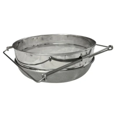 Imagen de Colador para fregadero extensible lavar frutas, verduras, escurridor 24 cm de pasta y arroz en acero plateado, bandeja filtro escurrir con malla fina