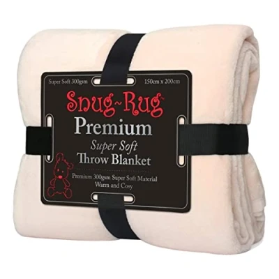 Imagen de Snug Rug Manta de Forro Polar súper Suave, Gruesa, Color Beige cálido, Extragrande, XL, 150 x 200 cm (champán)