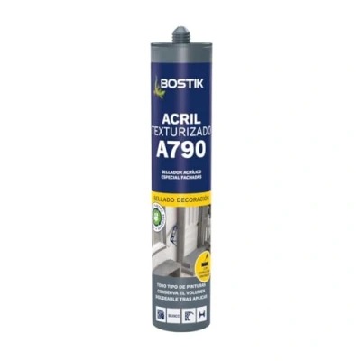 Imagen de Bostik, Masilla Textured Finish A790, Sellador Acrílico Flexible de Textura Granulada, Blanco Cartucho 310 mL