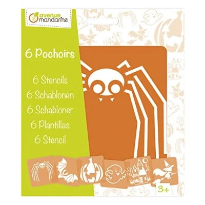 Imagen de Clairefontaine ES Avenue Mandarine Set de 6 plantillas con formas y diseños diferentes (Animales, objetos, letras, etc.)