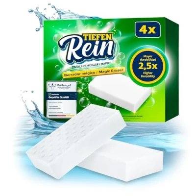 Imagen de Borrador de suciedad 4 unidades NUEVO: esponja goma borrar con una durabilidad 2,5 veces mayor extra duradera Magic Eraser elimina la en paredes,
