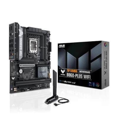 Imagen de ASUS TUF Gaming B860 PLUS WiFi, Placa Base Intel ATX, 12+1+2+1 80A etapas de alimentación DrMOS, DDR5, PCIe 5.0, 3 Ranuras M.2, Wi Fi 7, Realtek 2.5Gb Ethernet, DisplayPort, USB Tipo C 20Gbps