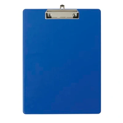 Imagen de Exacompta 19292E Porta bloc de cartón Balacron con bolsillo plástico y pinza sitema fijación mural tamaño 23 cm x 32 para documentos A4 color azul.