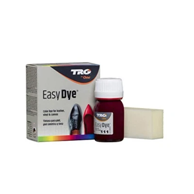 Imagen de TRG The One Tinte para Calzado y Complementos de Piel Tintura zapatos Piel, Lona Sintética con Esponja aplicadora Easy dye #111 Burdeos, 25ml