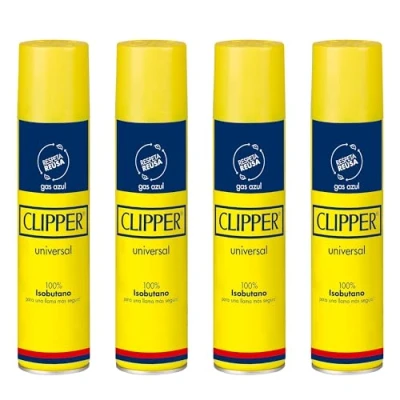 Imagen de Clipper Lata de 300 ml Gas Butano Universal para Mecheros Reutiliza Tus Encendedores con Nuestro (4 uds)