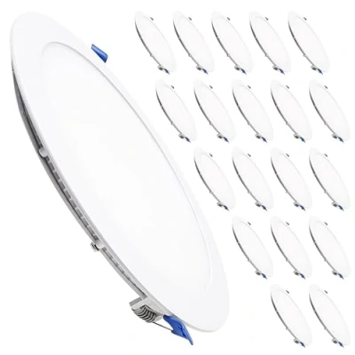 Imagen de LED ATOMANT Pack 20x Downlight Panel Extraplano Redondo 225mm 20W, CCT (Selector de Color Blanco Calido, Neutro y Frio), Corte 205mm, 2100 lumenes, Driver incluido