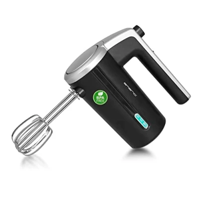 Imagen de EMERIO HM 126681.1 Batidora de mano con batería inalámbrica, 2 varillas, 3 velocidades, 2000 mAh/7,4 V, sin BPA, indicador nivel batería, cable carga USB, hasta 10 ciclos minutos,
