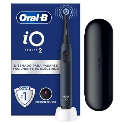 Imagen de Oral B iO 2 Cepillo De Dientes Eléctrico Azul Mar, 1 Cabezal, Estuche Viaje, 3 Modos Cepillado, Sensor Presión y Temporizador, Diseñado por Braun, Edición Limitada