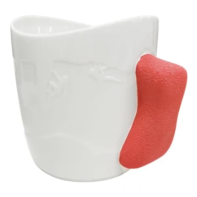 Imagen de TWO STONES taza de escalada en roca, café para escaladora como regalo escaladores, segura lavavajillas y microondas (blanco rojo)