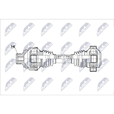 Imagen de NTY NPW AU 080 Árbol de transmisión Eje trasero izquierda 553mm
