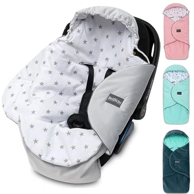 Imagen de Bellochi Saco Capazo Bebe Universal Invierno Acogedor Manta para Cochecitos de Bebé Sillas Paseo o Coche (p.ej. Maxi Cosi y Römer) Nunki Star