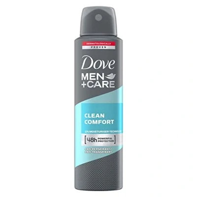 Imagen de Dove Men+ Care Desodorante antitranspirante en spray Clean Comfort 150 ml, paquete de 2
